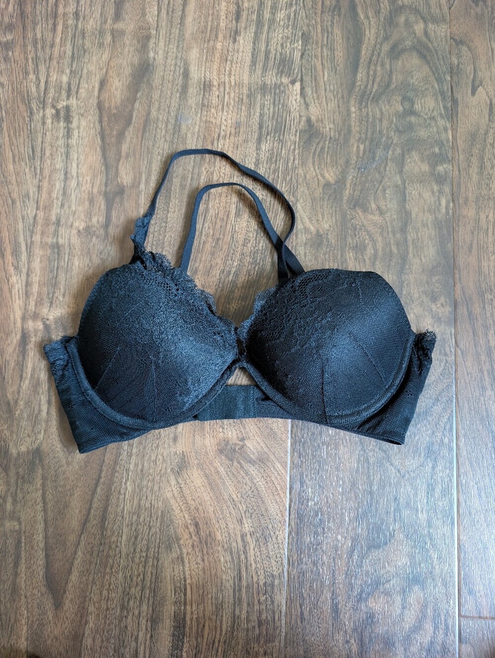 SPANX 34C Black Lace Lined Cup Bra